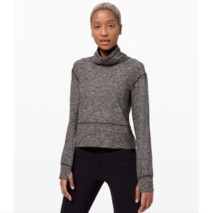 Lululemon Ready to Rulu Fleece Pullover Heathered Black Size 8